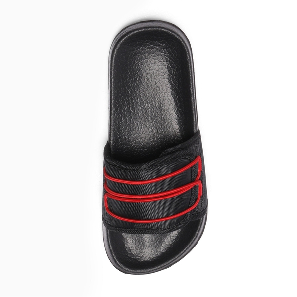 Boys Girls Slide Water Shoes - BLACK RED - 4